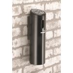 Smokers Outpost® Wall-Mounted Swivel System Cigarette Receptacle, 16Hx4D, Black